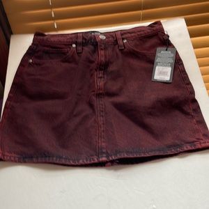 Hudson Jeans Burgundy Viper Mini Skirt NWT